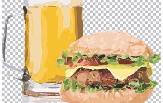 Foto de sectores en auge, cerveza y hamburguesa